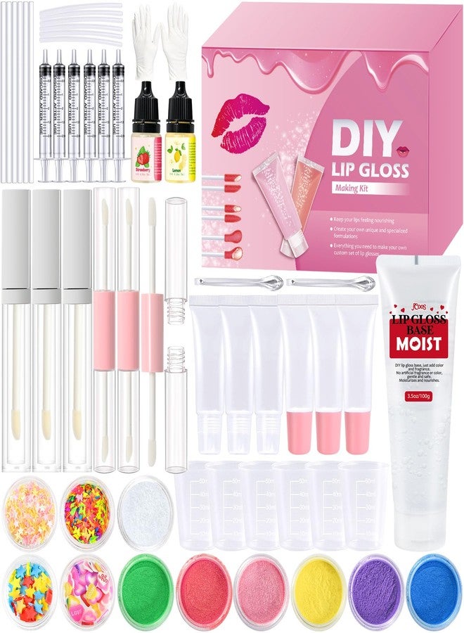 Jcoos Lip Gloss Making Kit, Make Your Own Lip Gloss Kit for Women Beginner, Girls, DIY Lipgloss Making Kits Lip Oil, Moisturizing Base, Pigments, Tubes, Women Gifts Unique, Popular Teen tuff - Image 1